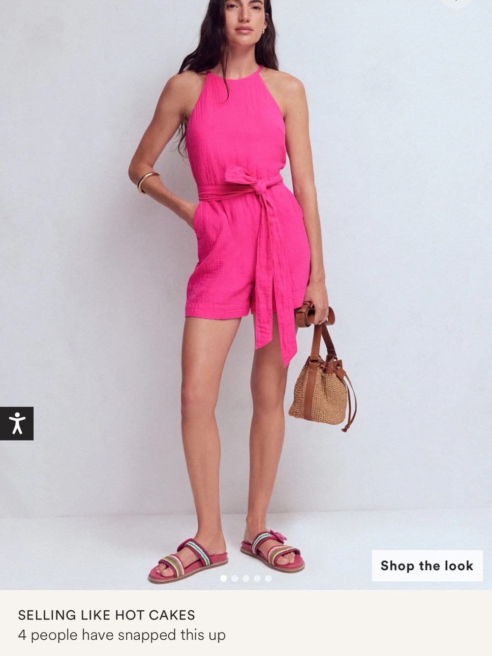 Boden Bright Pink Halter Romper